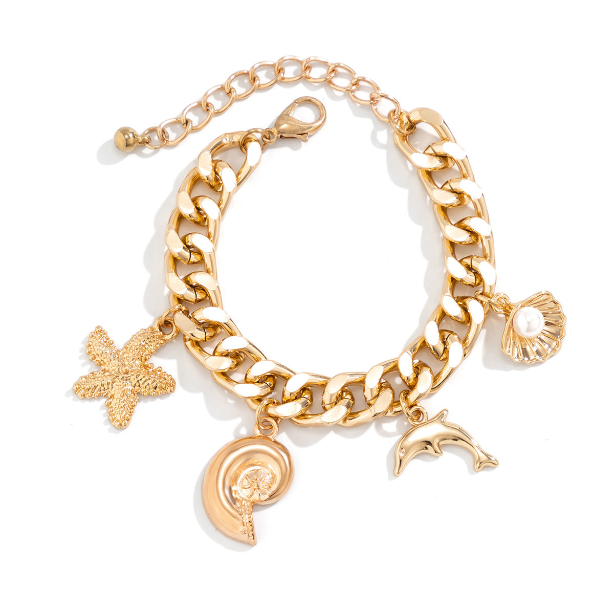 Boho Dolphin & Starfish Pendant Choker Necklace
