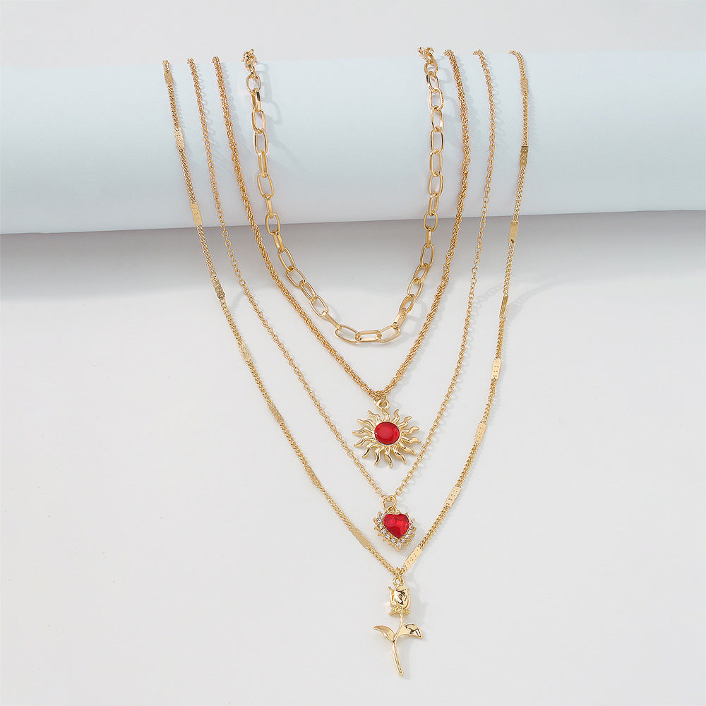 Layered Elegant Metal Chain Necklace