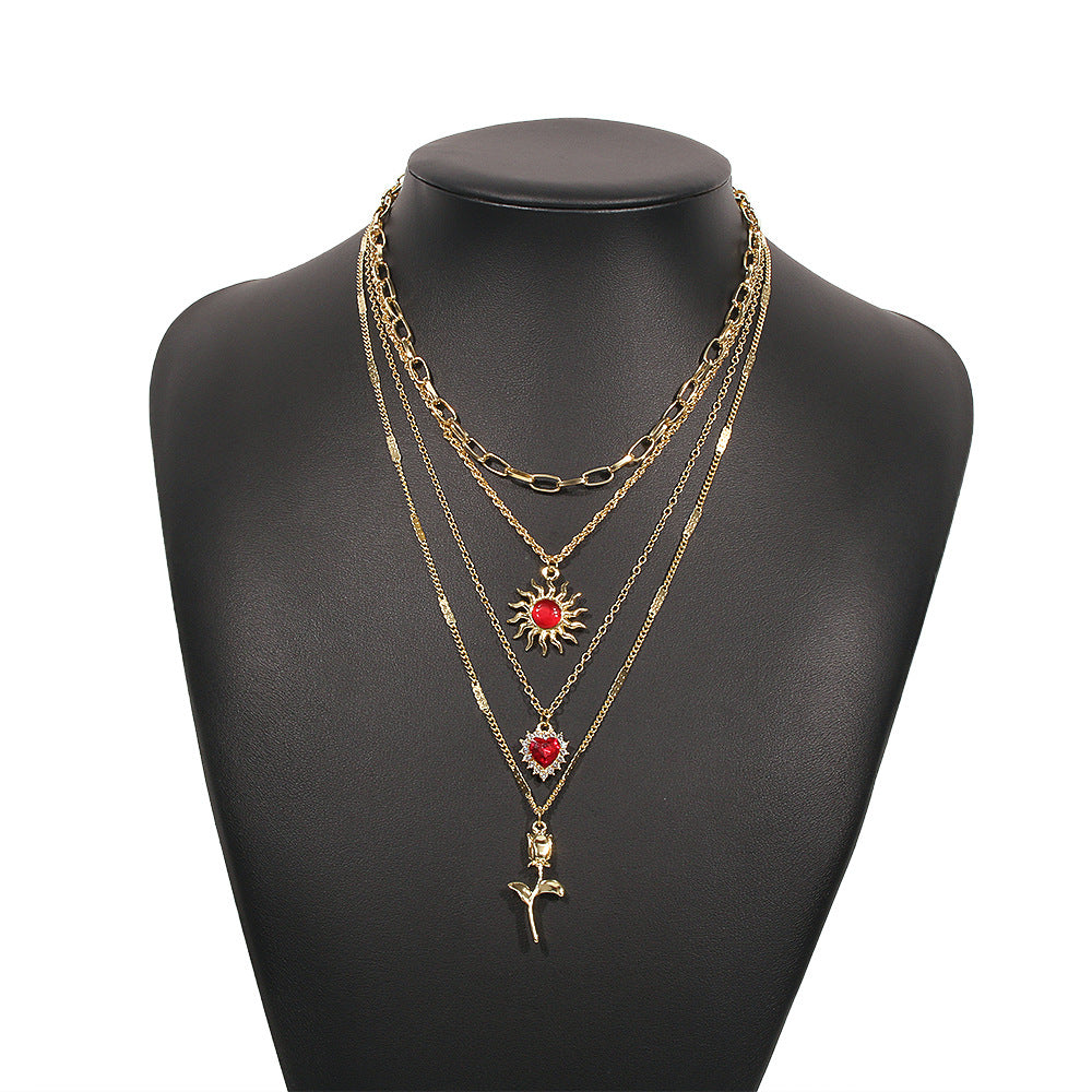 Layered Elegant Metal Chain Necklace