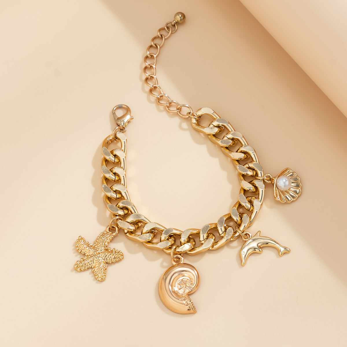 Boho Dolphin & Starfish Pendant Choker Necklace