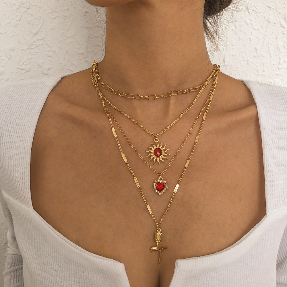 Layered Elegant Metal Chain Necklace