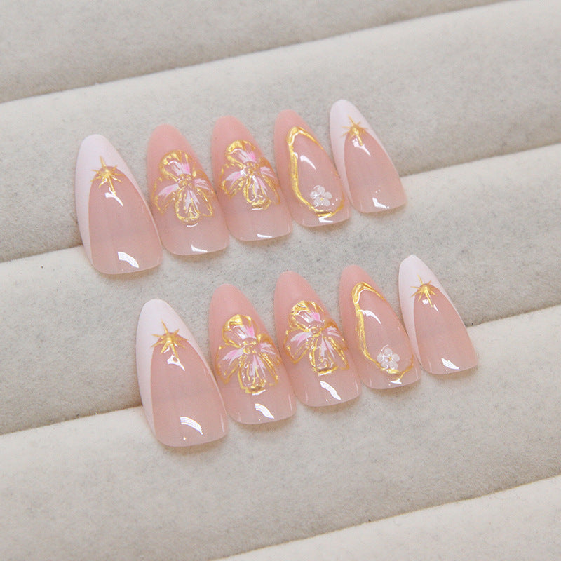 Charming Peach Blossom Nail Tip Detachable Jewelry
