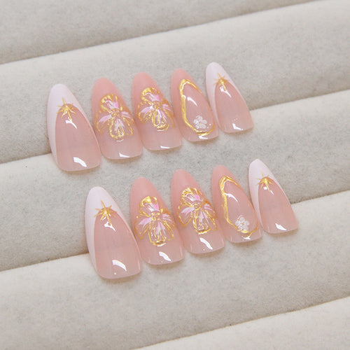 Charming Peach Blossom Nail Tip Detachable Jewelry