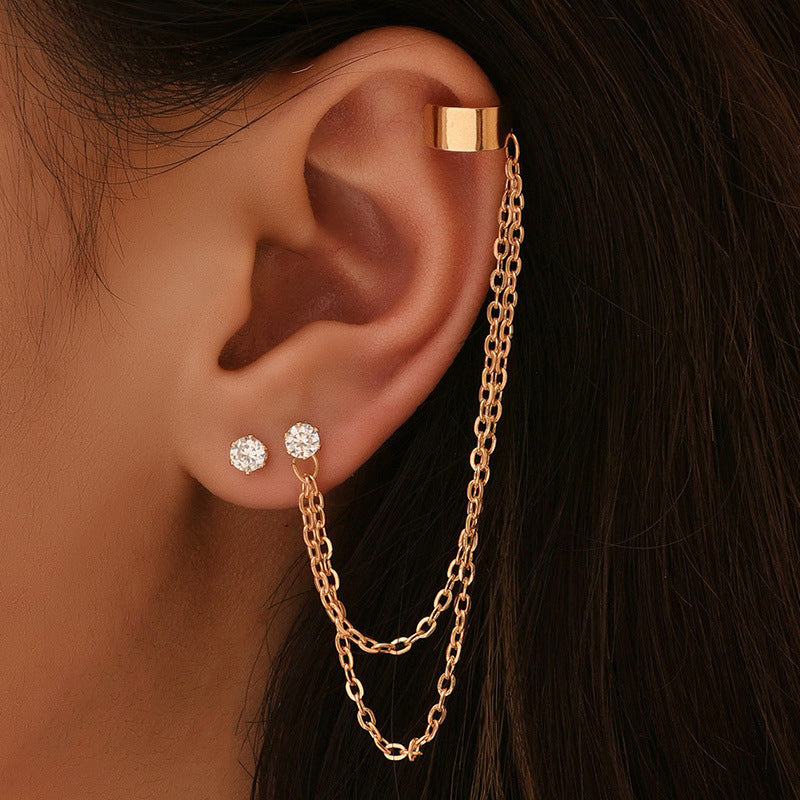 Chic Long Tassel Chain Statement Earrings