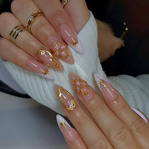 Charming Peach Blossom Nail Tip Detachable Jewelry