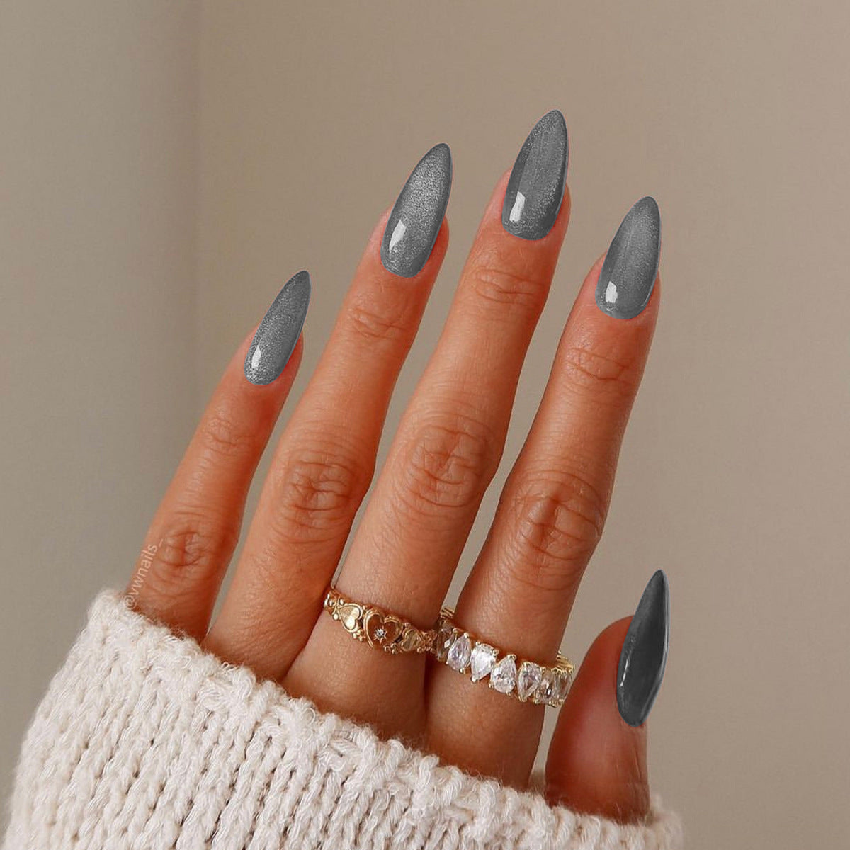 Charming Purple Cat's Eye Nail Stickers