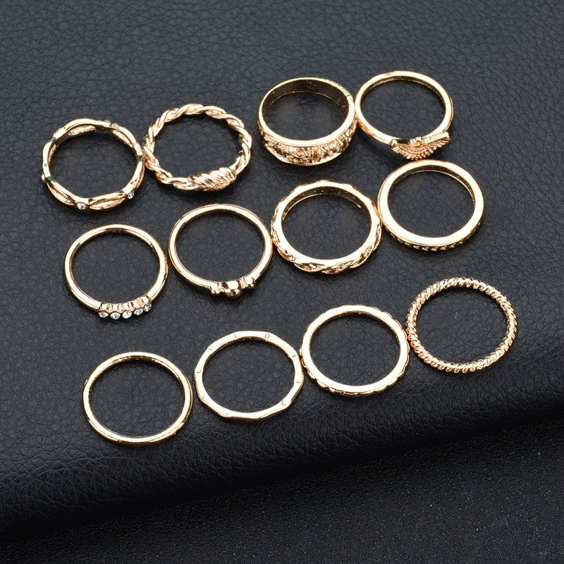 Chic 12-Piece Ring Set for Everyday Style