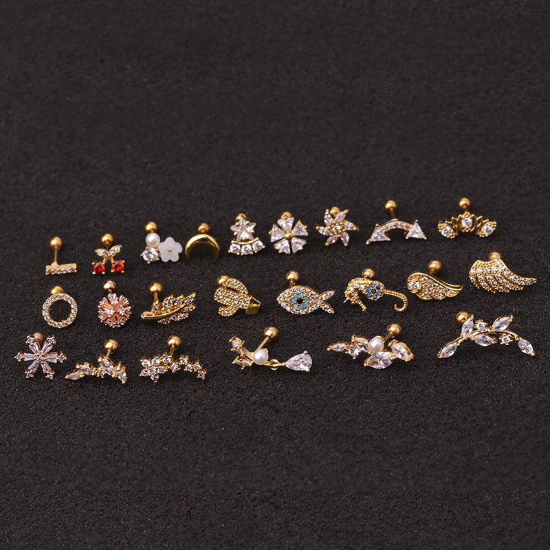 Hippocampal Screw Stud Earrings