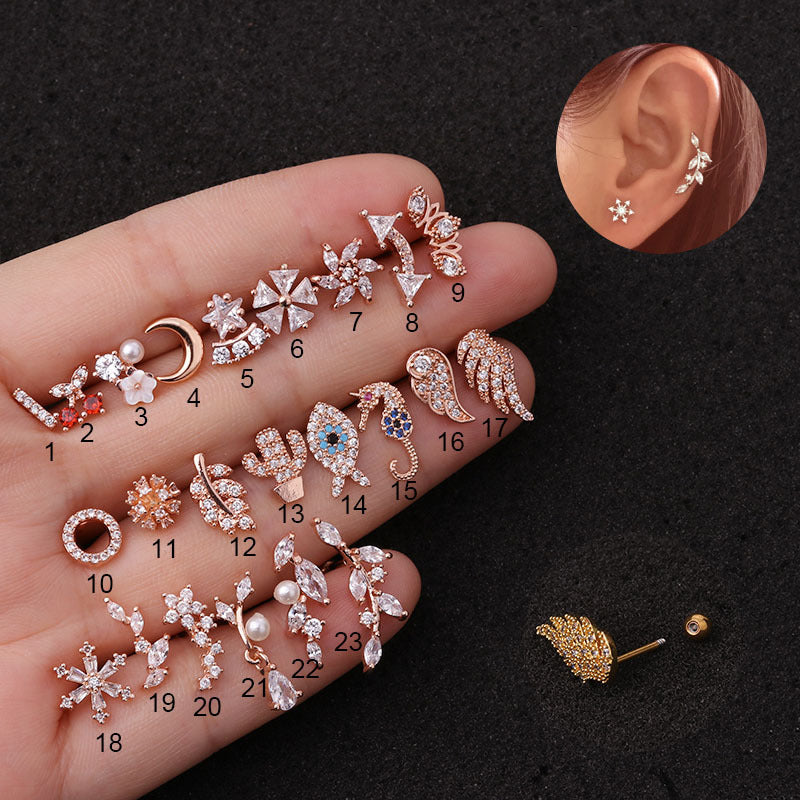 Hippocampal Screw Stud Earrings