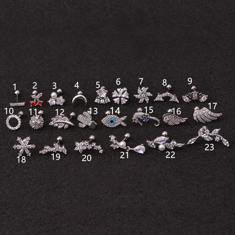 Hippocampal Screw Stud Earrings