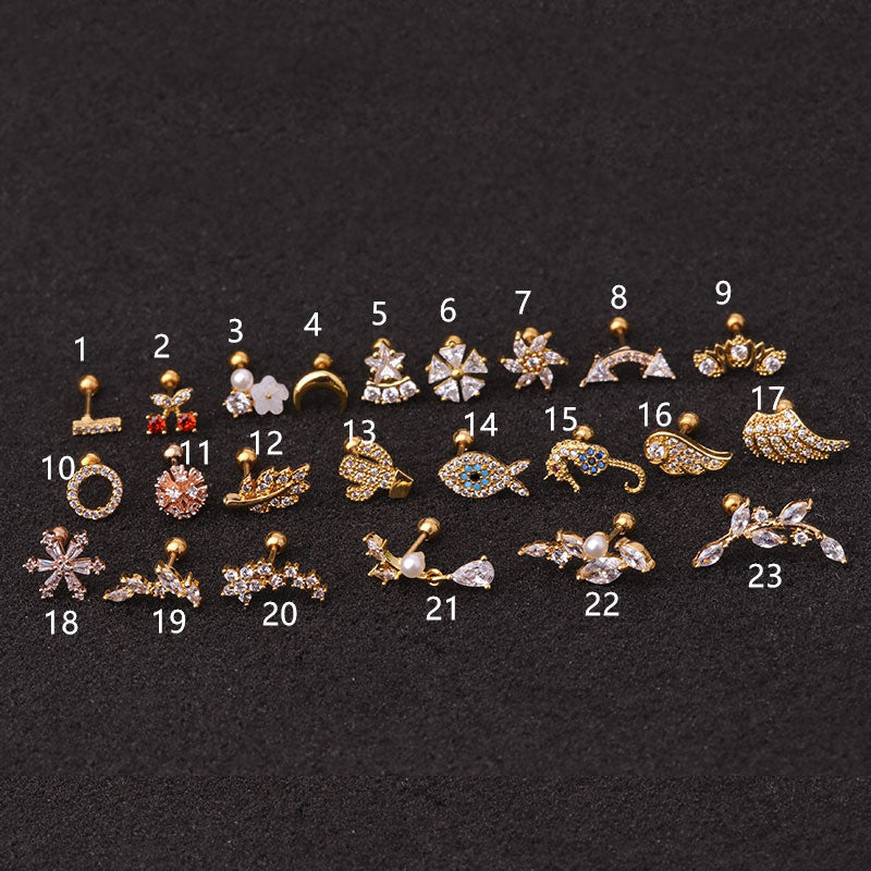 Hippocampal Screw Stud Earrings