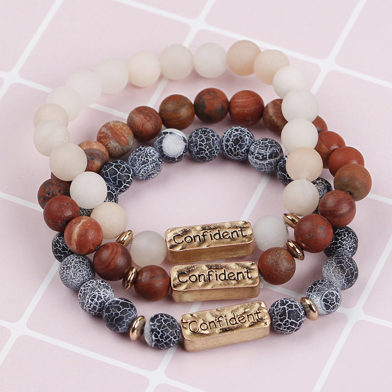Volcanic Stone Lettering Bracelet