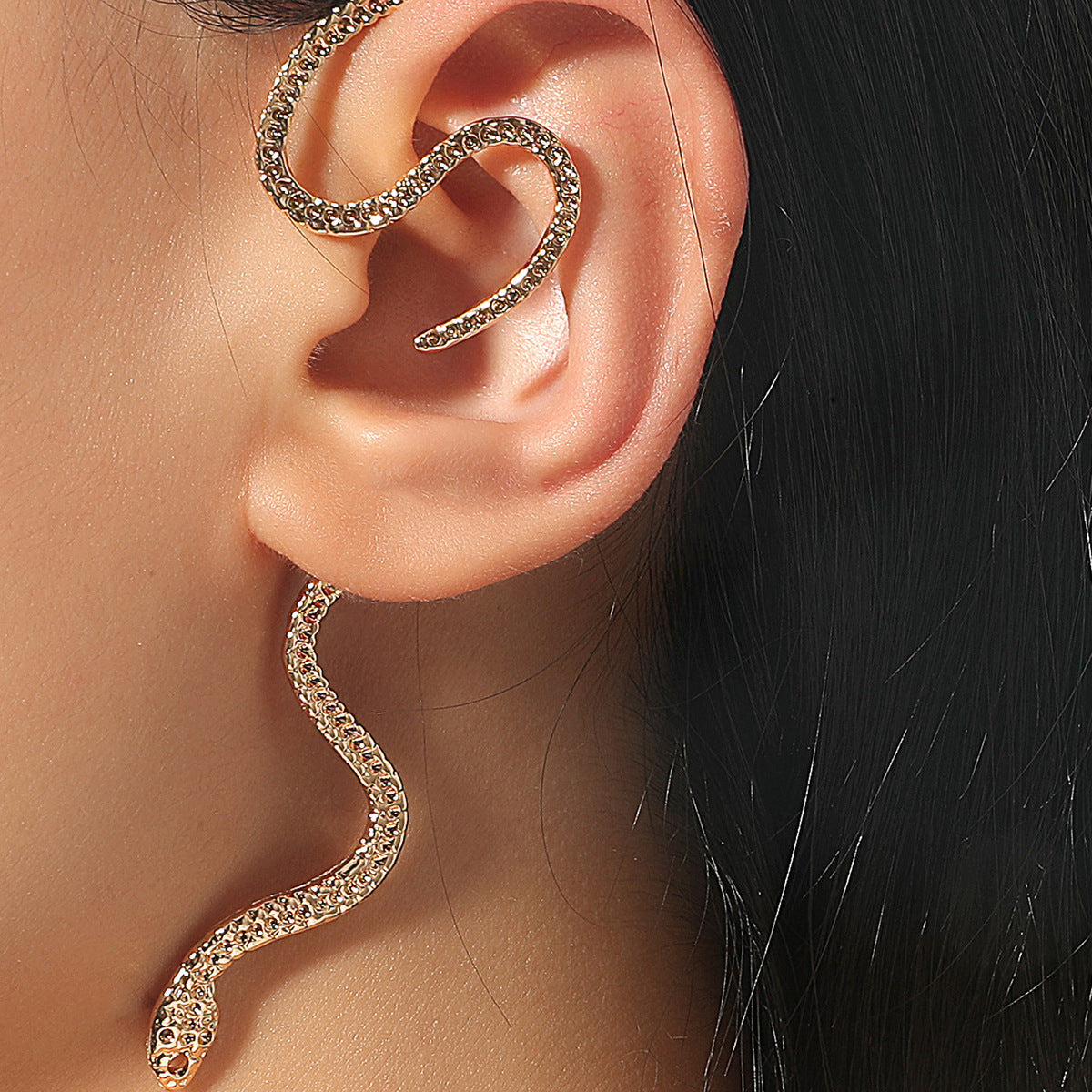 Vintage Snake-Shaped Ear Clip Cuff Earrings