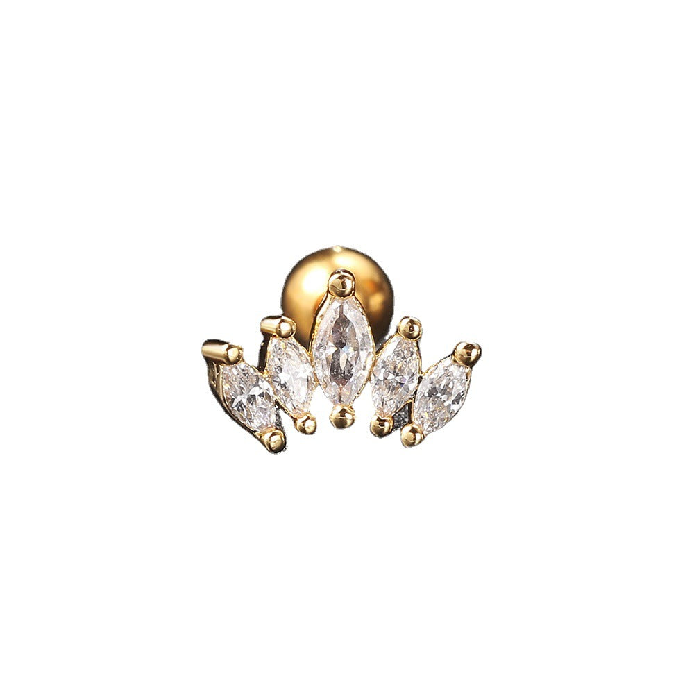 Charming Snake Leaf Stud Earrings