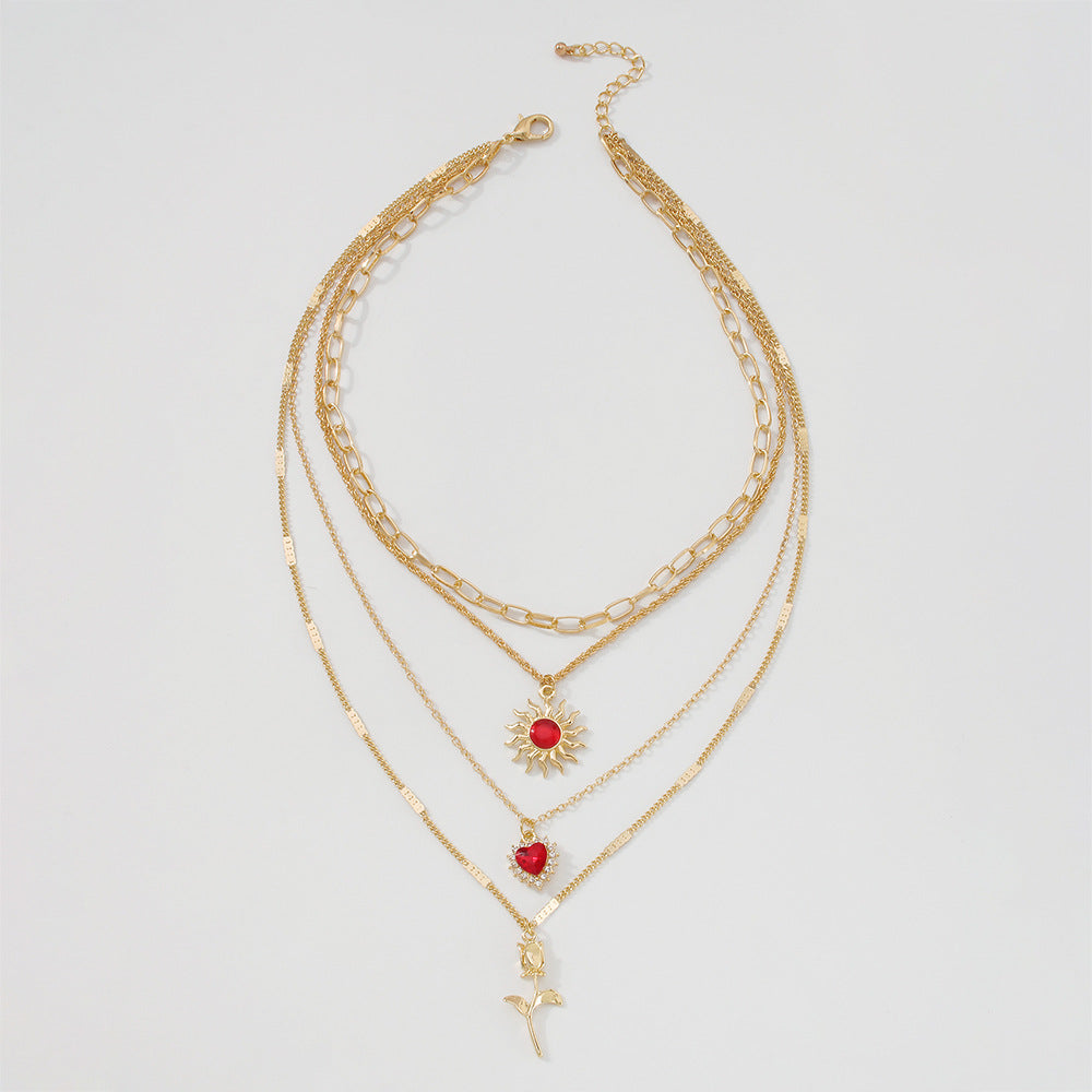 Layered Elegant Metal Chain Necklace