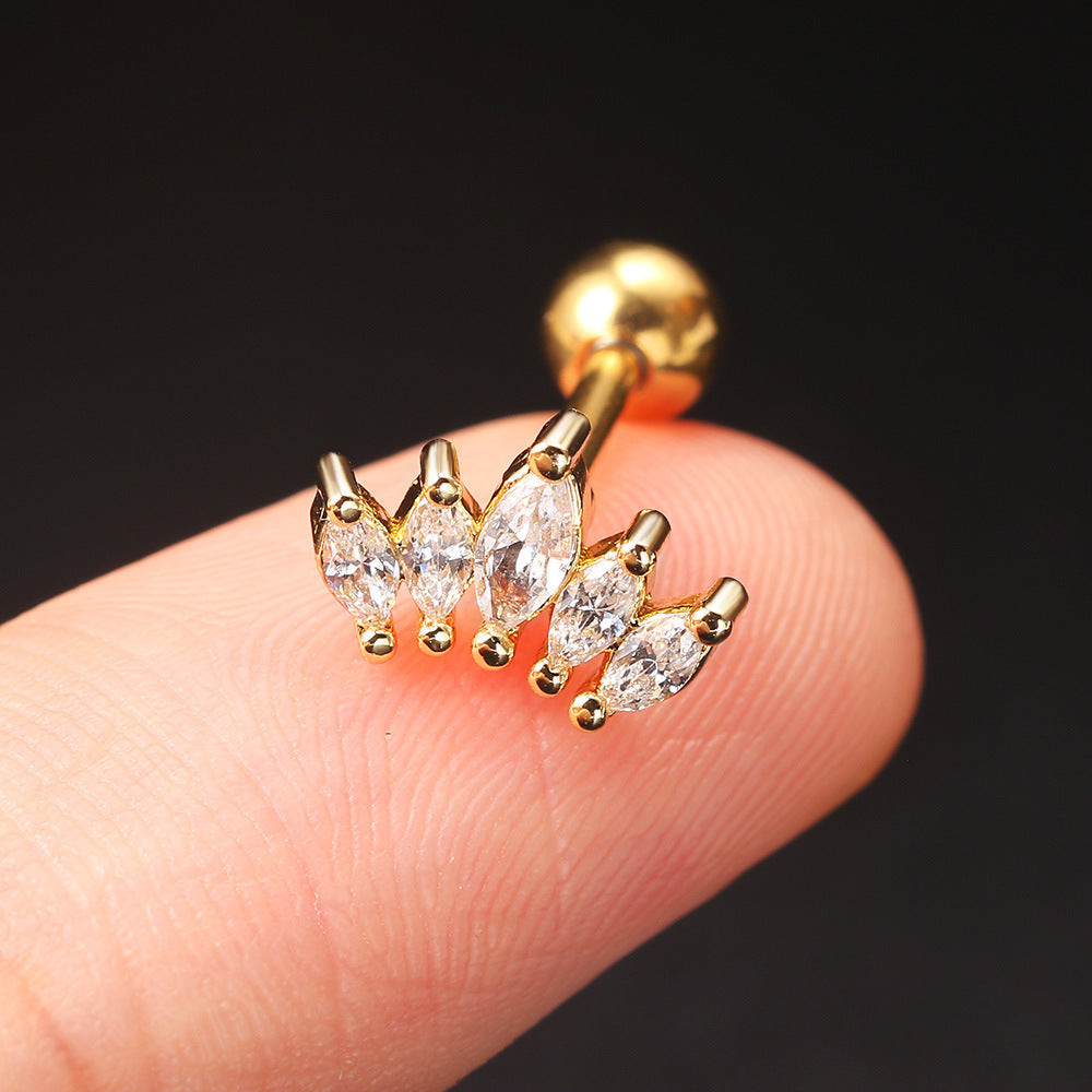 Charming Snake Leaf Stud Earrings