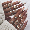 Sunflower Charm Ring Set