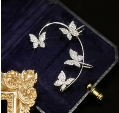 Butterfly Ear Clip & Hook Earrings