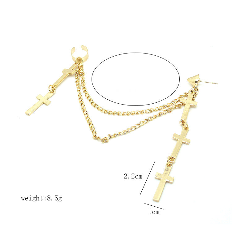 Chic Cross Tassel Earrings for Everyday Style
