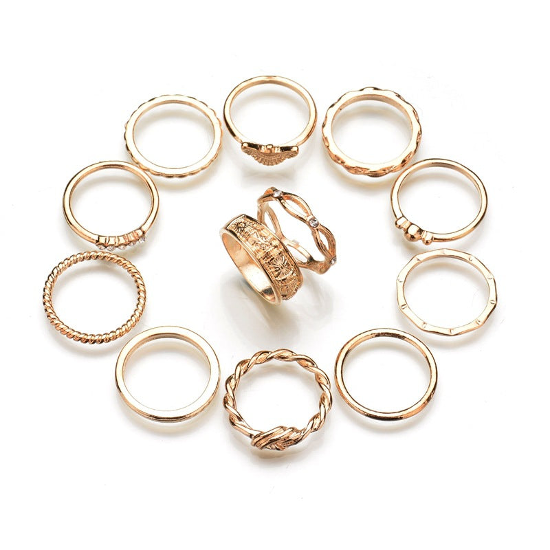 Chic 12-Piece Ring Set for Everyday Style