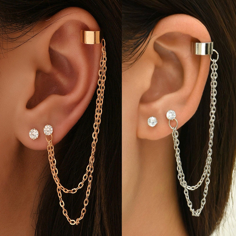 Chic Long Tassel Chain Statement Earrings