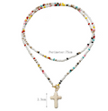 Double Layered Glass Bead Shell Necklace
