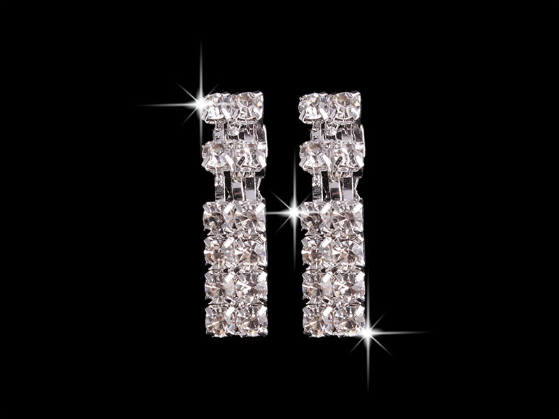 Rhinestone Jewelry Set: Necklace, Earrings, Ring, Bracelet