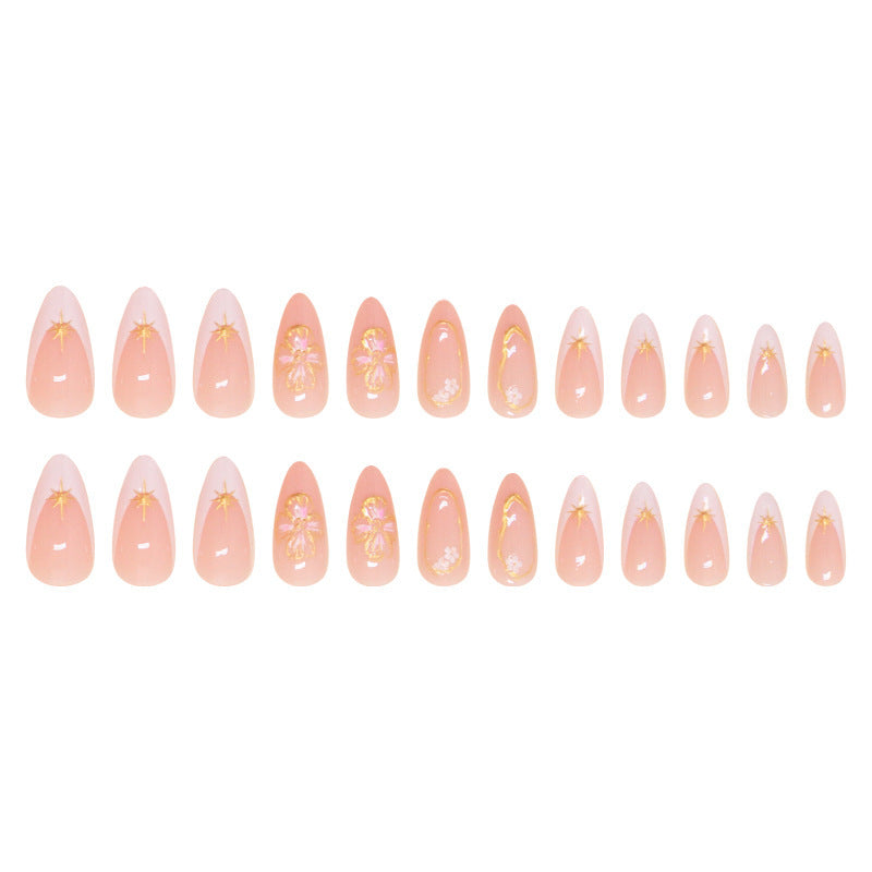 Charming Peach Blossom Nail Tip Detachable Jewelry