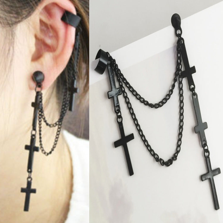 Chic Cross Tassel Earrings for Everyday Style