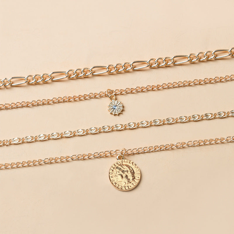 Chunky Layered Charm Necklace for Everyday Style