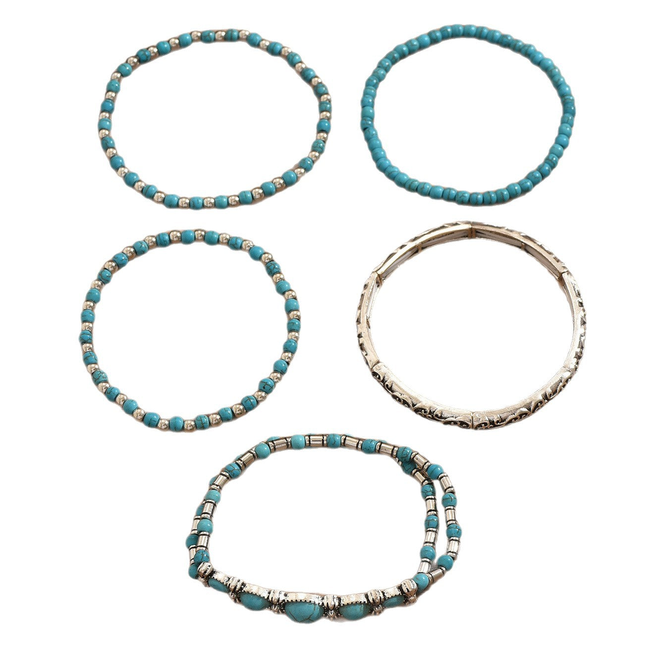 Vintage-Inspired Turquoise Inlaid Bracelet