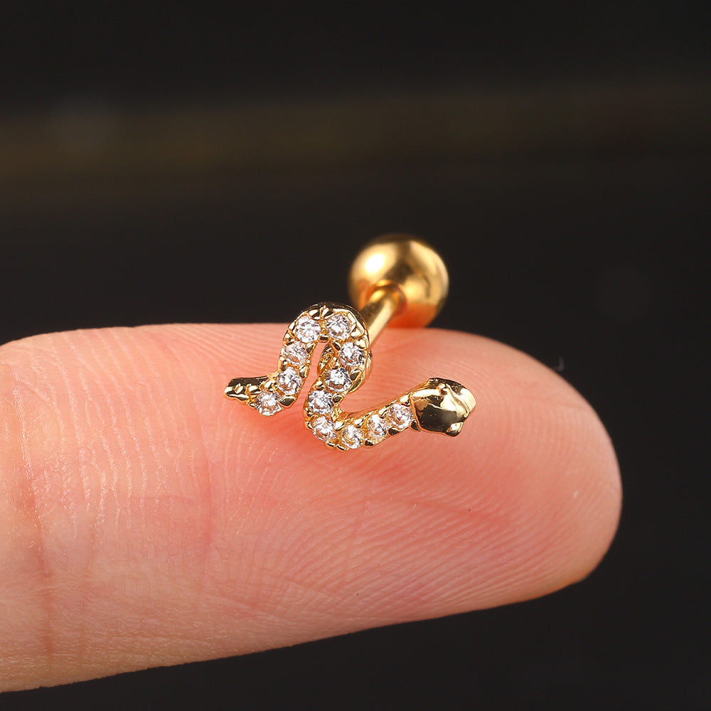 Charming Snake Leaf Stud Earrings