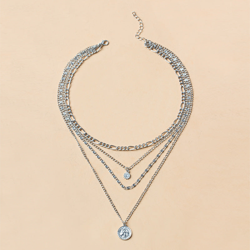 Chunky Layered Charm Necklace for Everyday Style