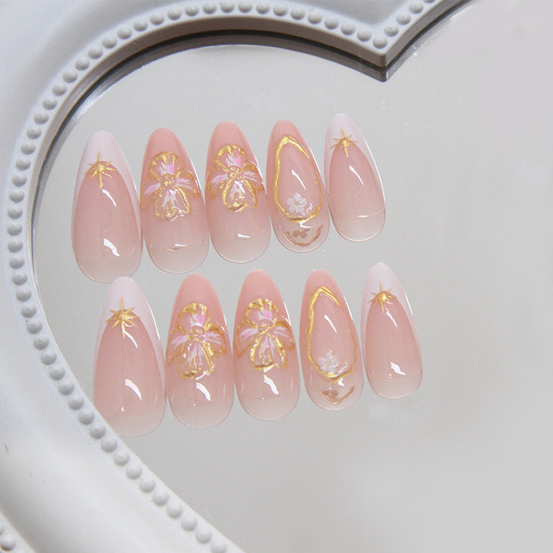 Charming Peach Blossom Nail Tip Detachable Jewelry