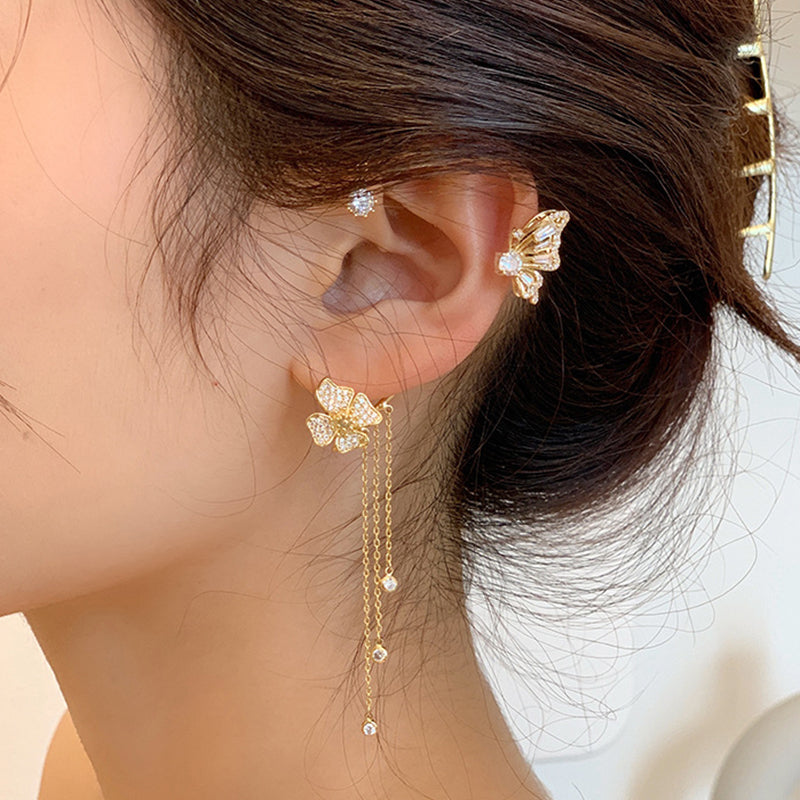 Charming Butterfly Tassel Ear Clips