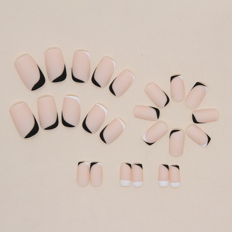 Chic Black and White Double-Piece Ring Set