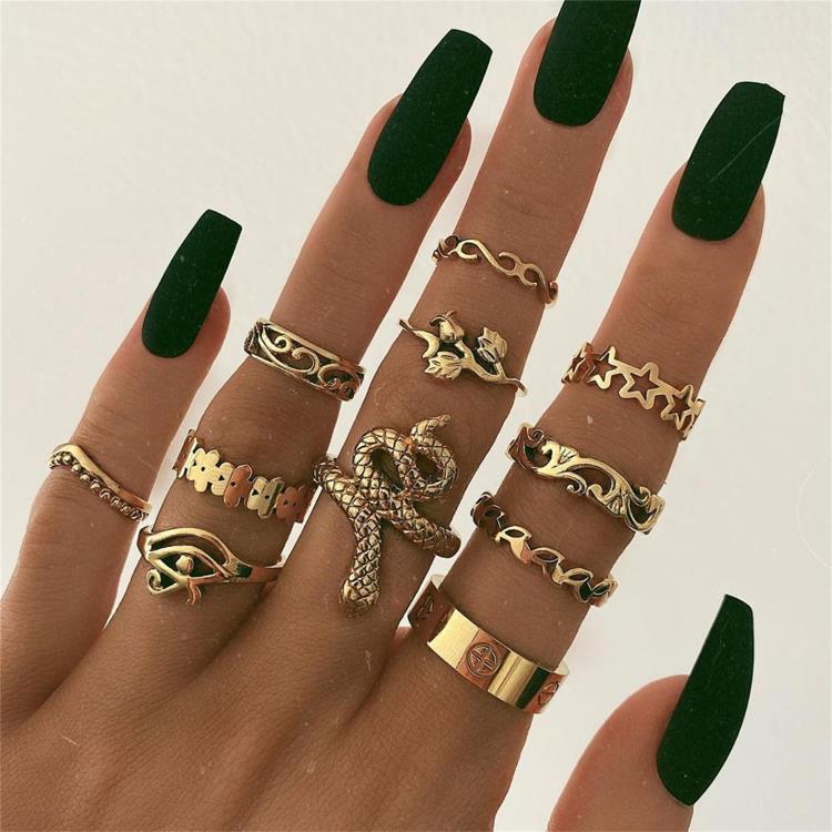 Sunflower Charm Ring Set