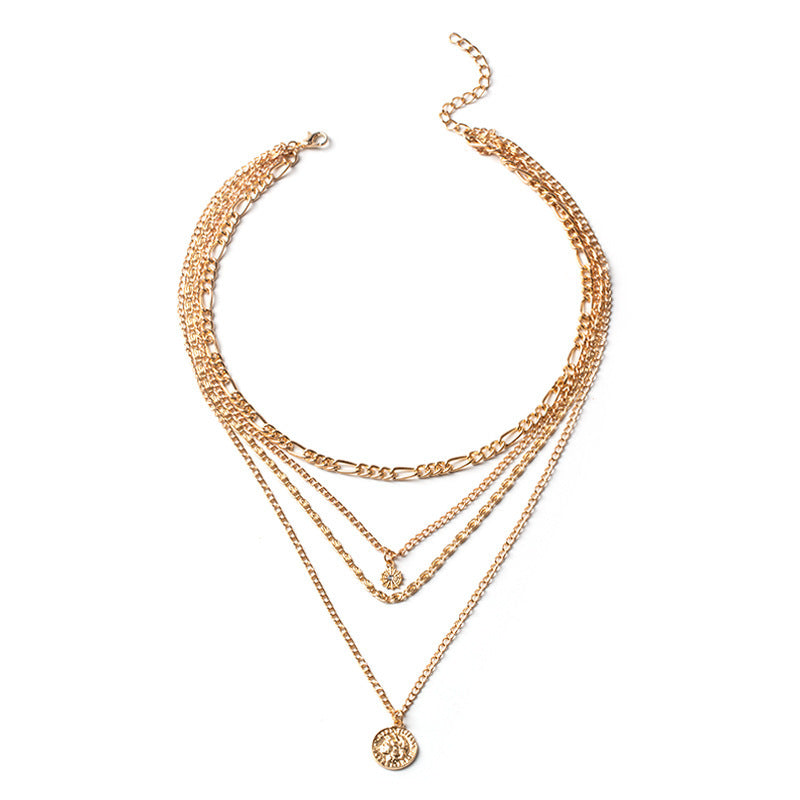 Chunky Layered Charm Necklace for Everyday Style