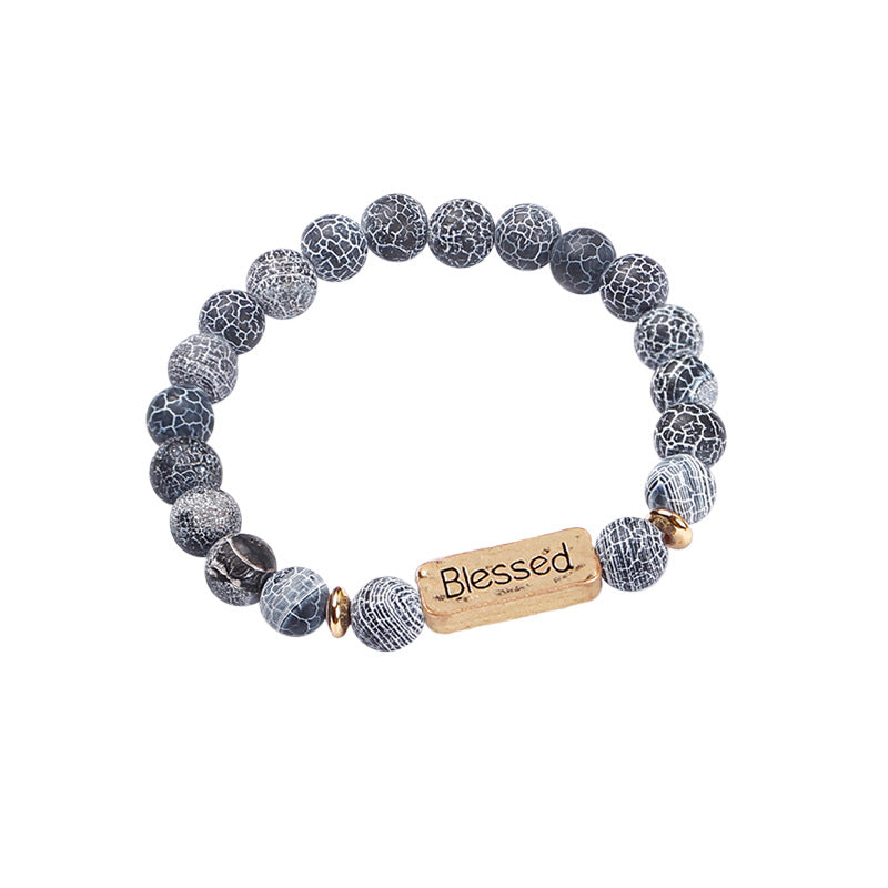 Volcanic Stone Lettering Bracelet