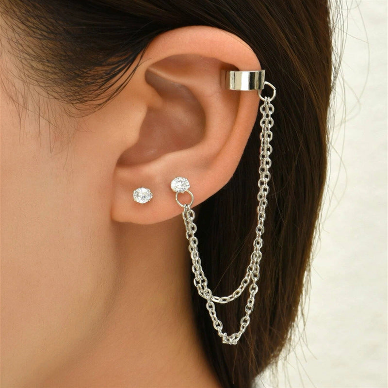 Chic Long Tassel Chain Statement Earrings