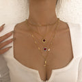 Layered Elegant Metal Chain Necklace