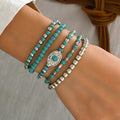 Vintage-Inspired Turquoise Inlaid Bracelet