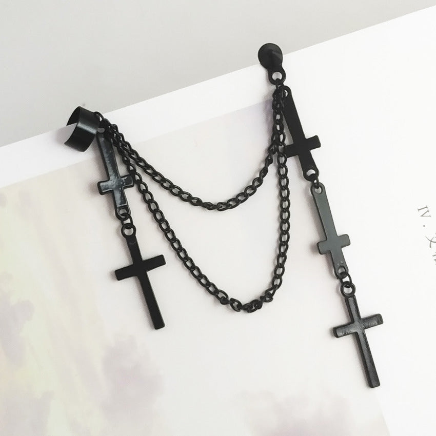 Chic Cross Tassel Earrings for Everyday Style