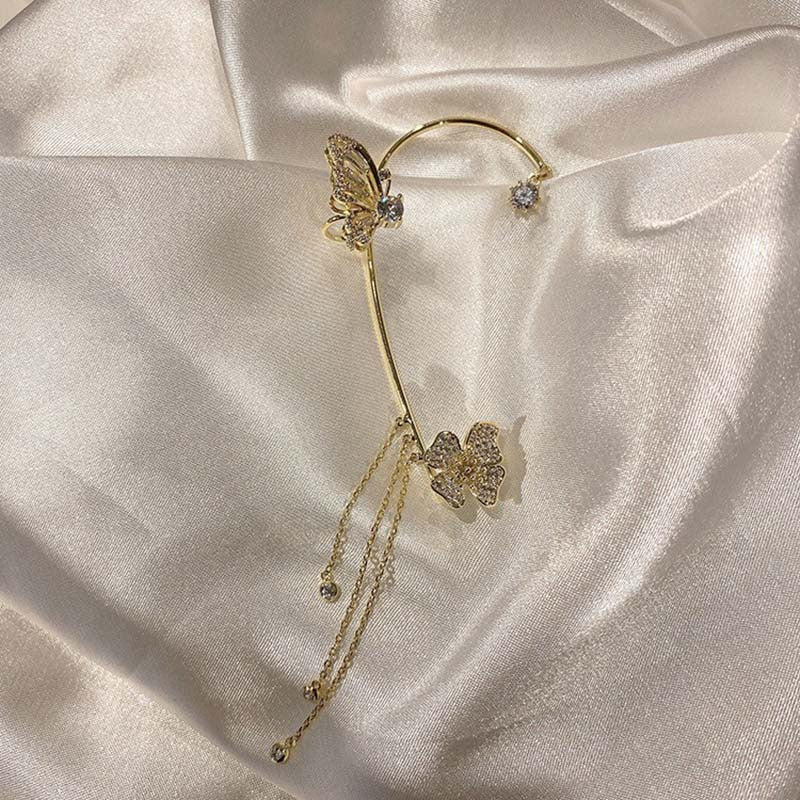 Charming Butterfly Tassel Ear Clips