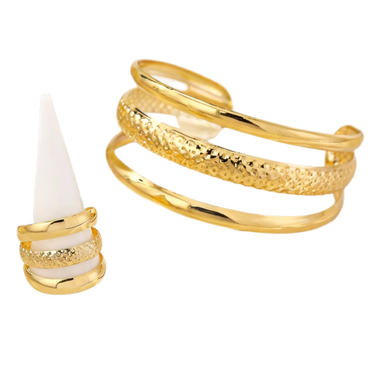 Personalized Embossed Bracelet and Ring Set