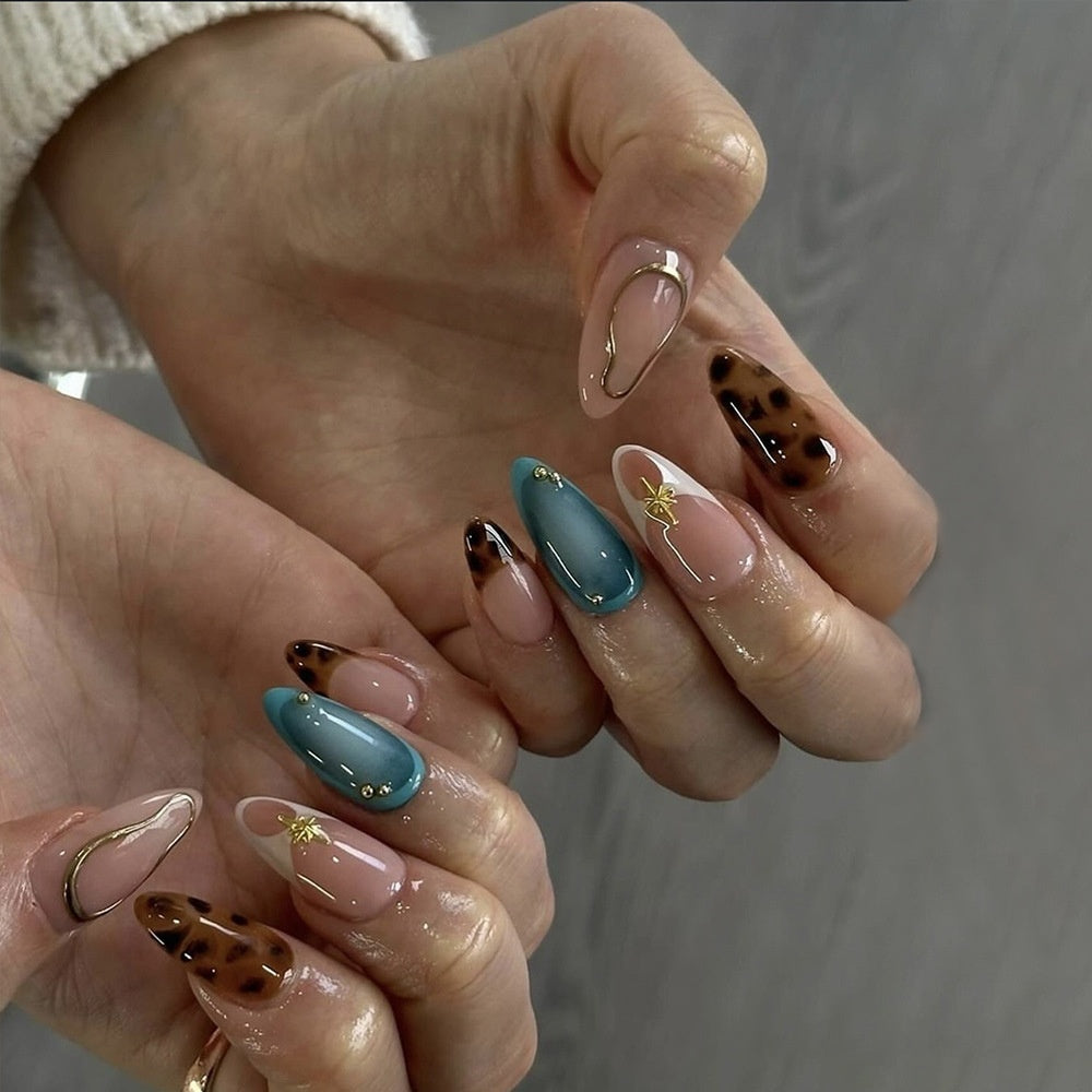 Leopard Print French Manicure Set