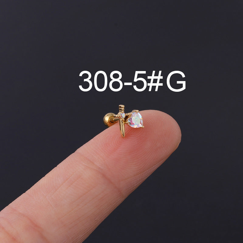Chic Bone Nail Screw Ear Studs