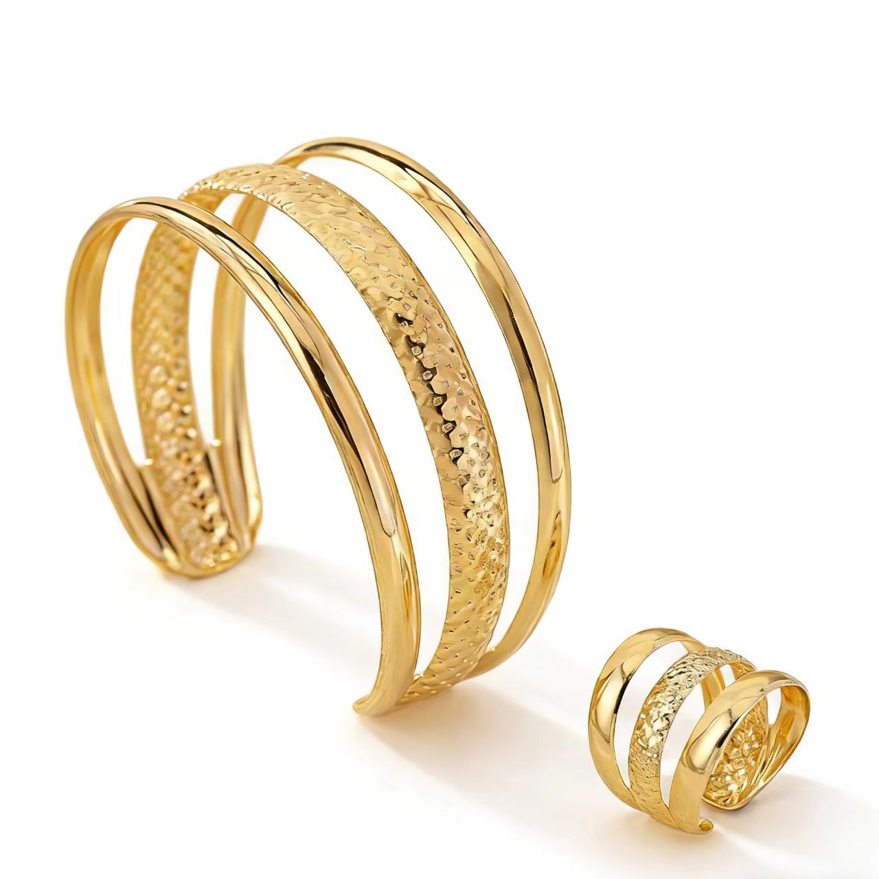 Personalized Embossed Bracelet and Ring Set
