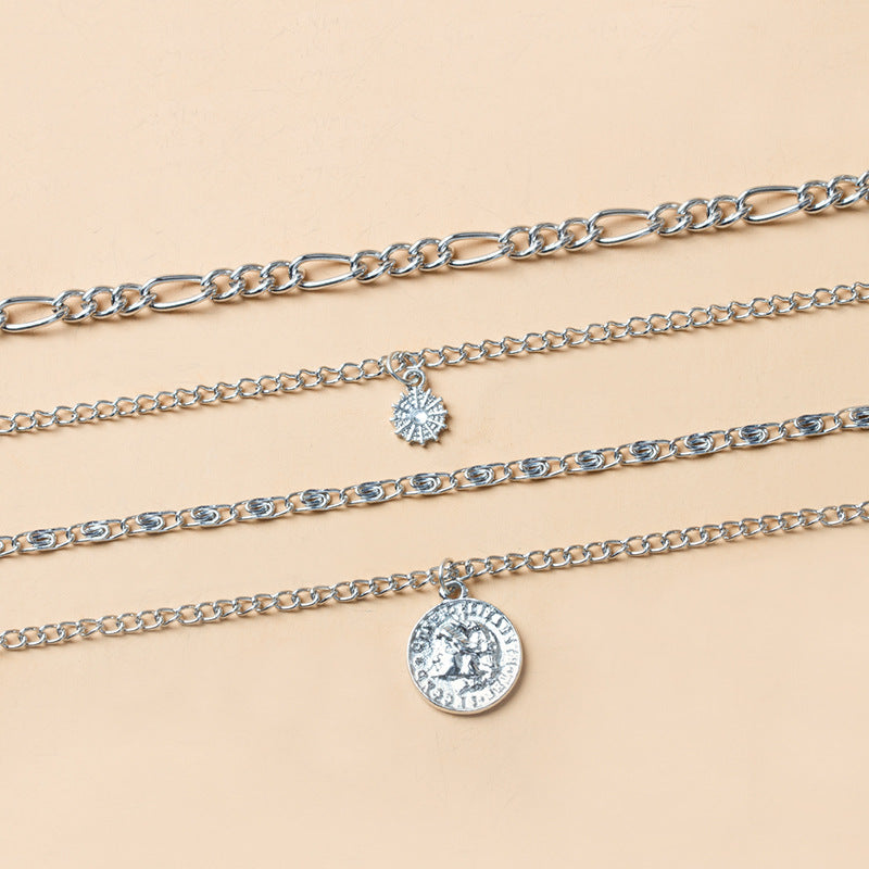 Chunky Layered Charm Necklace for Everyday Style